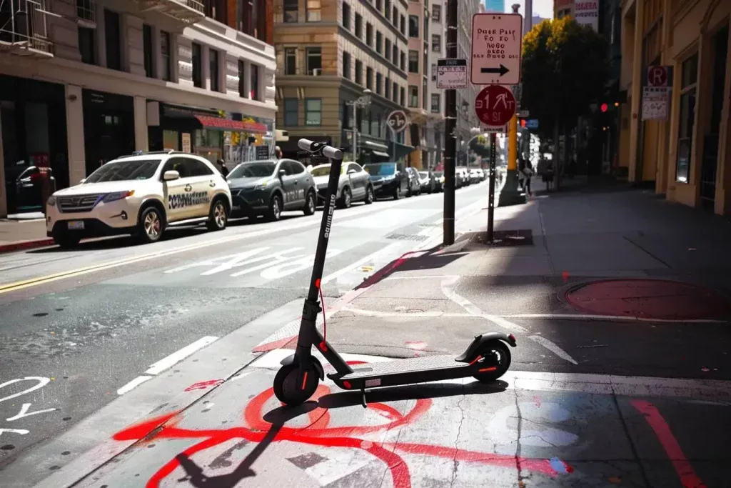 trottinette électrique sur route